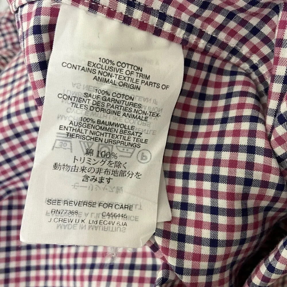 Thomas Mason for J.Crew Ludlow Men’s Dress Shirt micro Check Size S Small